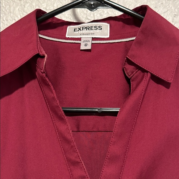 Express Deep Red Button-Down Shirt - Picture 2 of 5